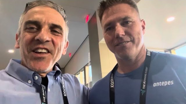 Dr. Ben Pearl and Dave Klemic at The Running Event, Dave in an Antepes shirt