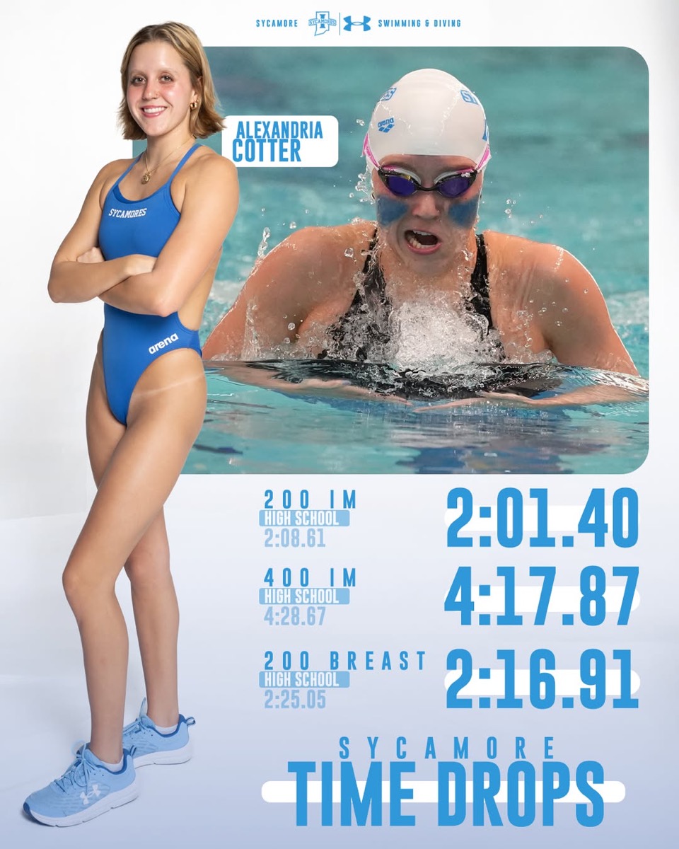 Alexandria Cotter swimming for Indiana State