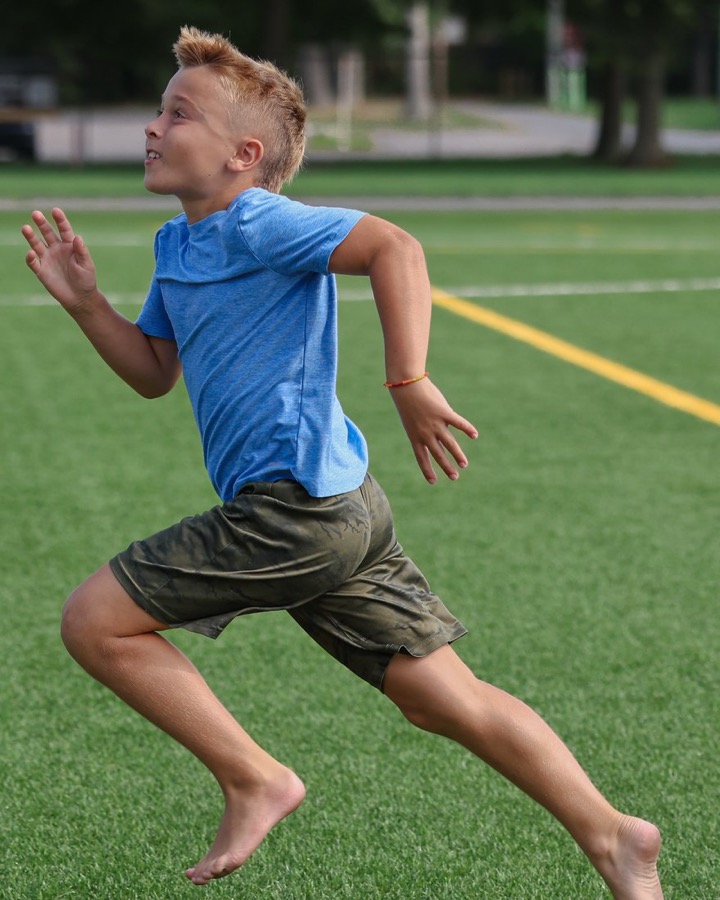 Young Guns athletes aged 5 to 11 in a KPM speed training session
